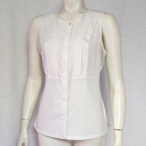 Calvin Klein Ivory Pleated‎ Satin Tank Top